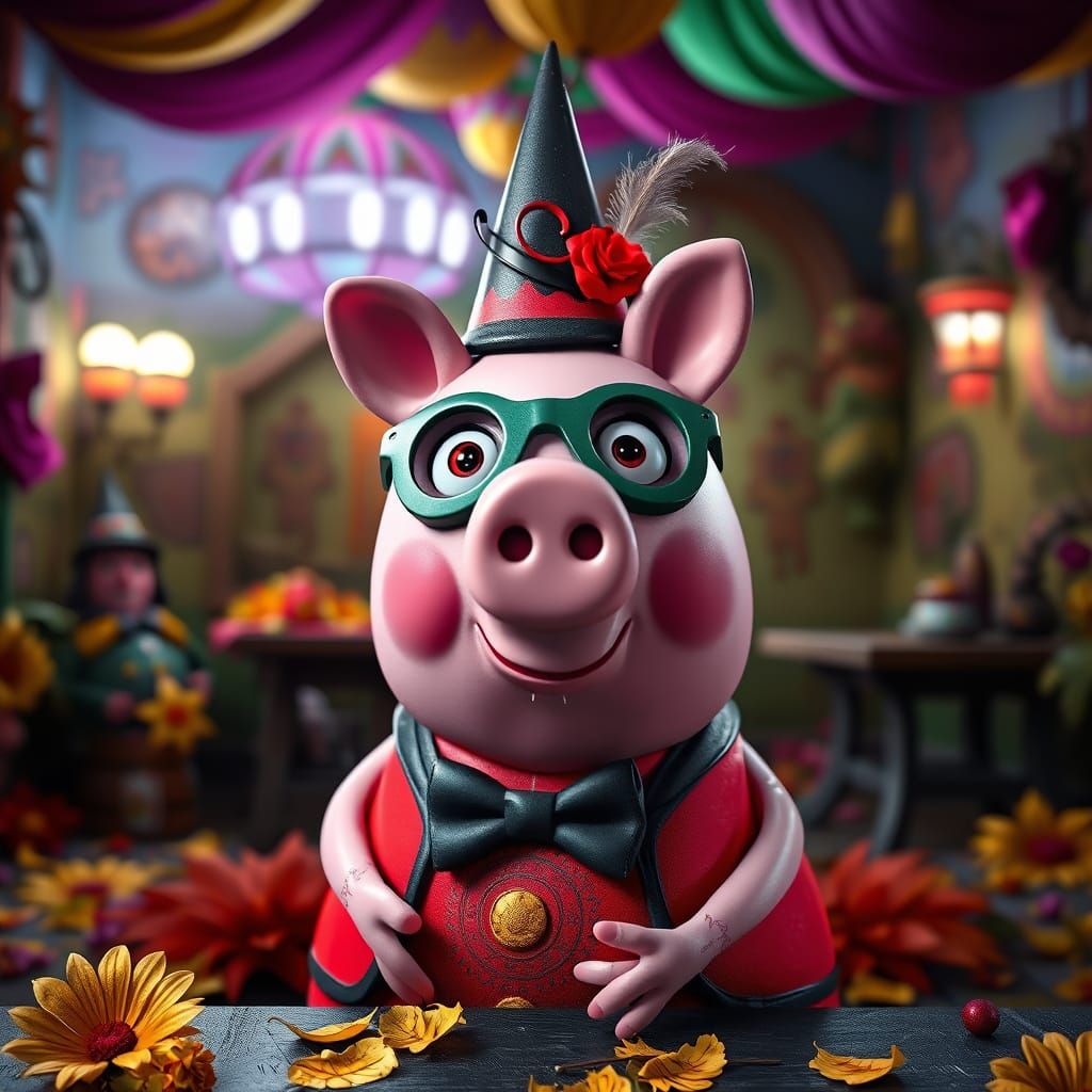 Dark Peppa Pig Serial Killer in Carnaval Fantasy