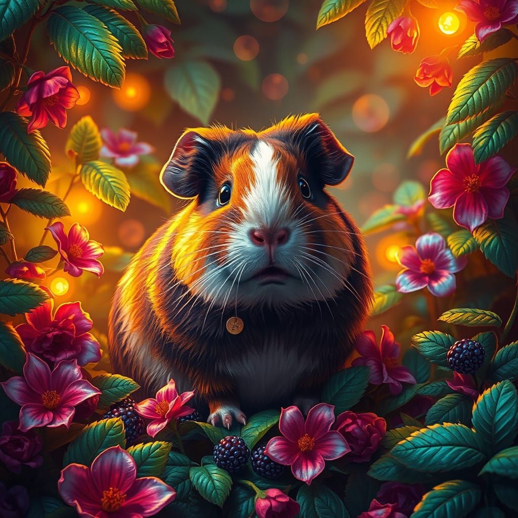 Mystical Guinea Pig in Emerald Realm