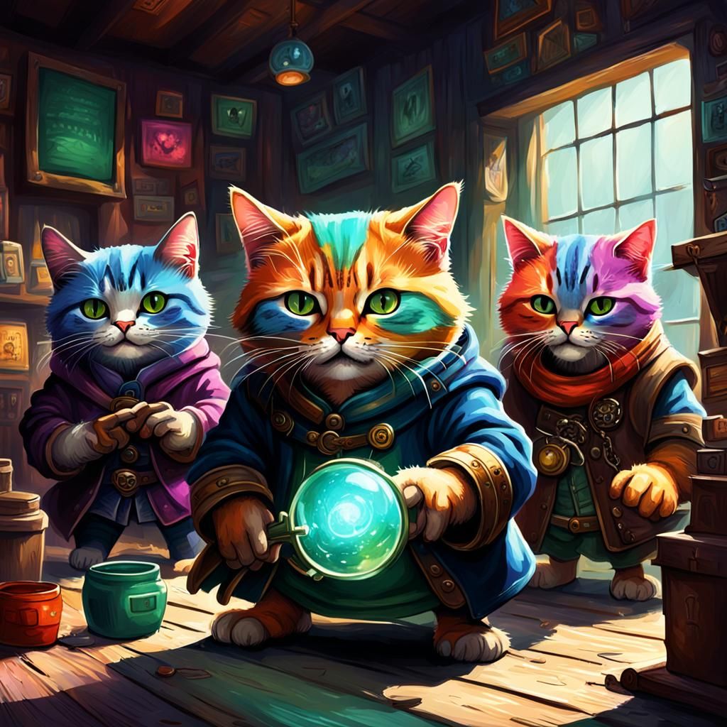 Cat-a-Pult: A Colorful Fantasy Action Scene