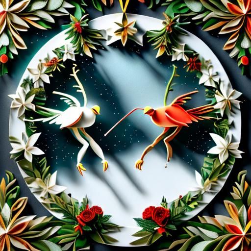 Origami Turtledove Christmas Ornament