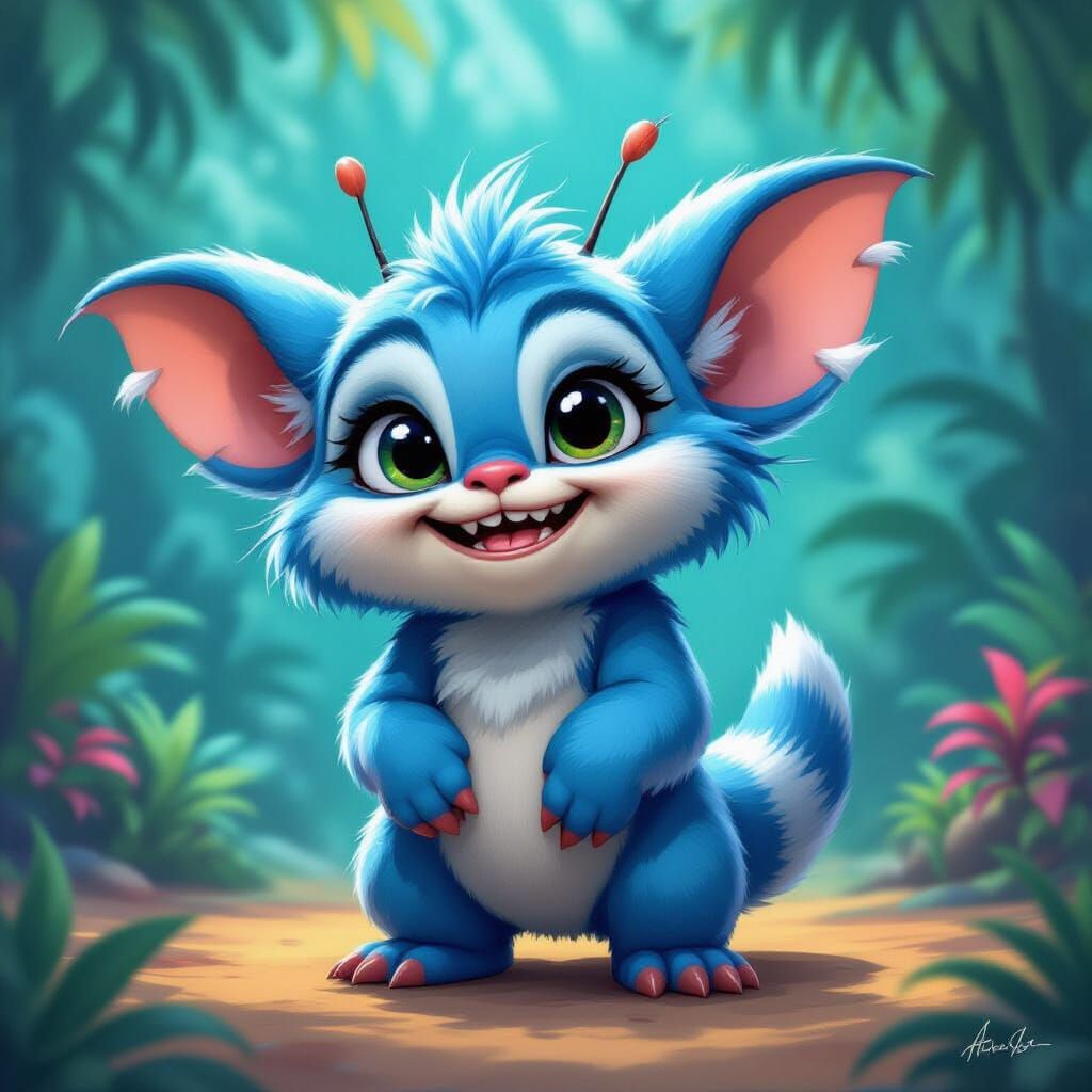 Gizmo Stitch Hybrid Creature Concept Art