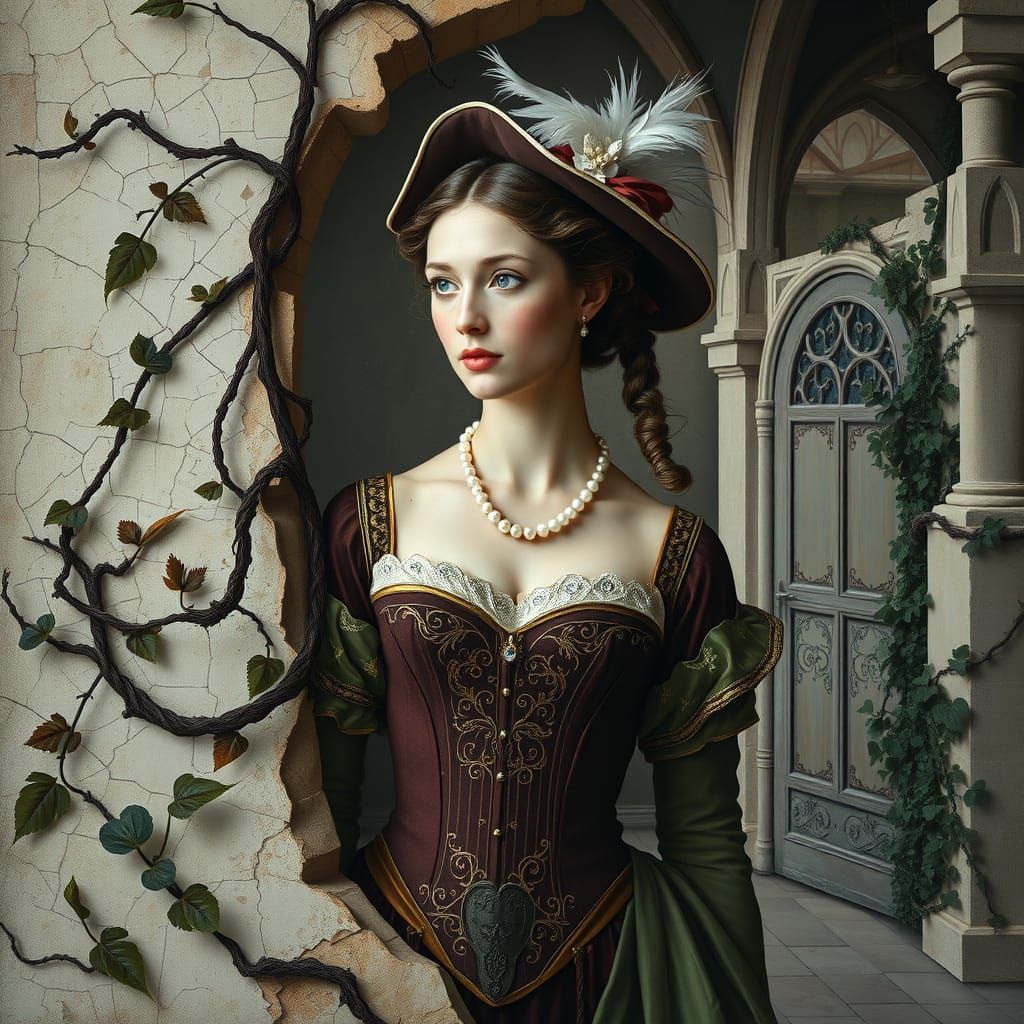 Medieval Lady in Faded Aristocracy