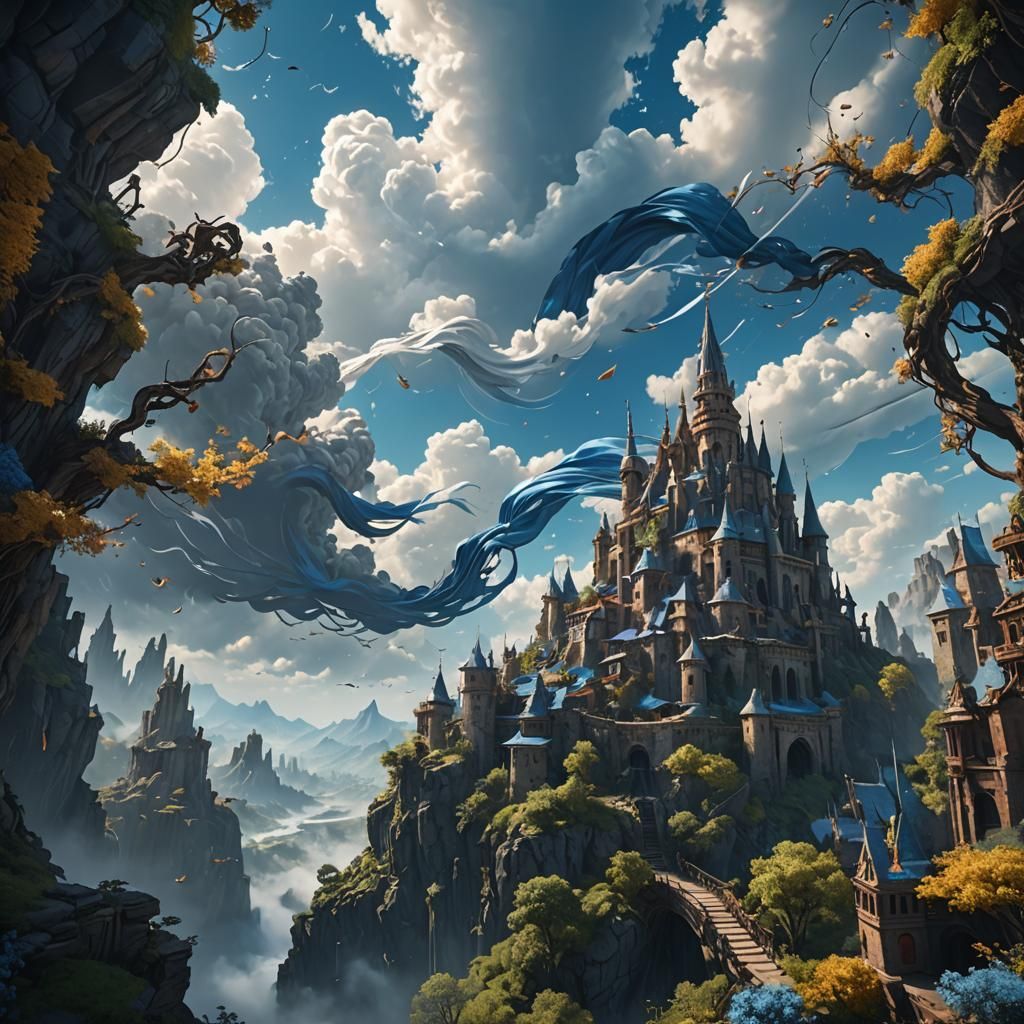 Wind Sweeping Through a Blue Sky