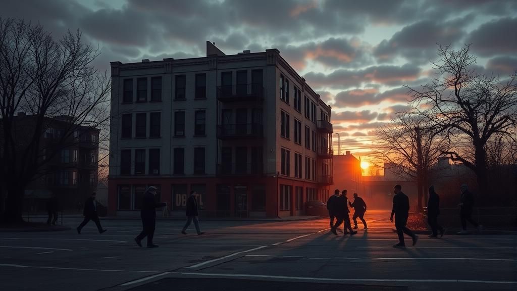 Hyperdetailed Gang Fight in the Bronx at Twilight