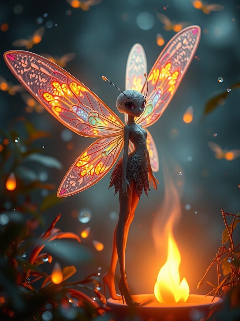 Mystical Firefly in Dreamlike 3D Digital Art