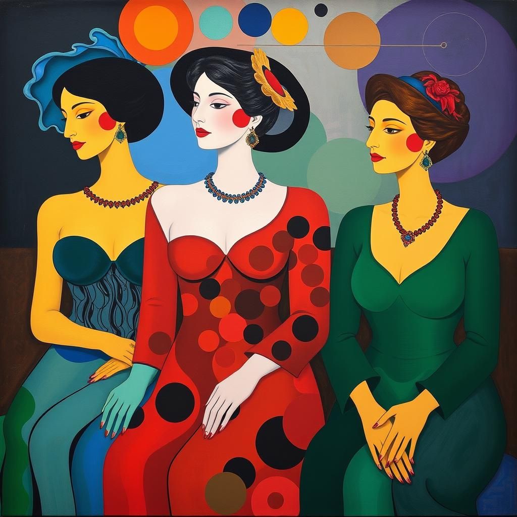 Colorful Surreal Women in Modern Art Style