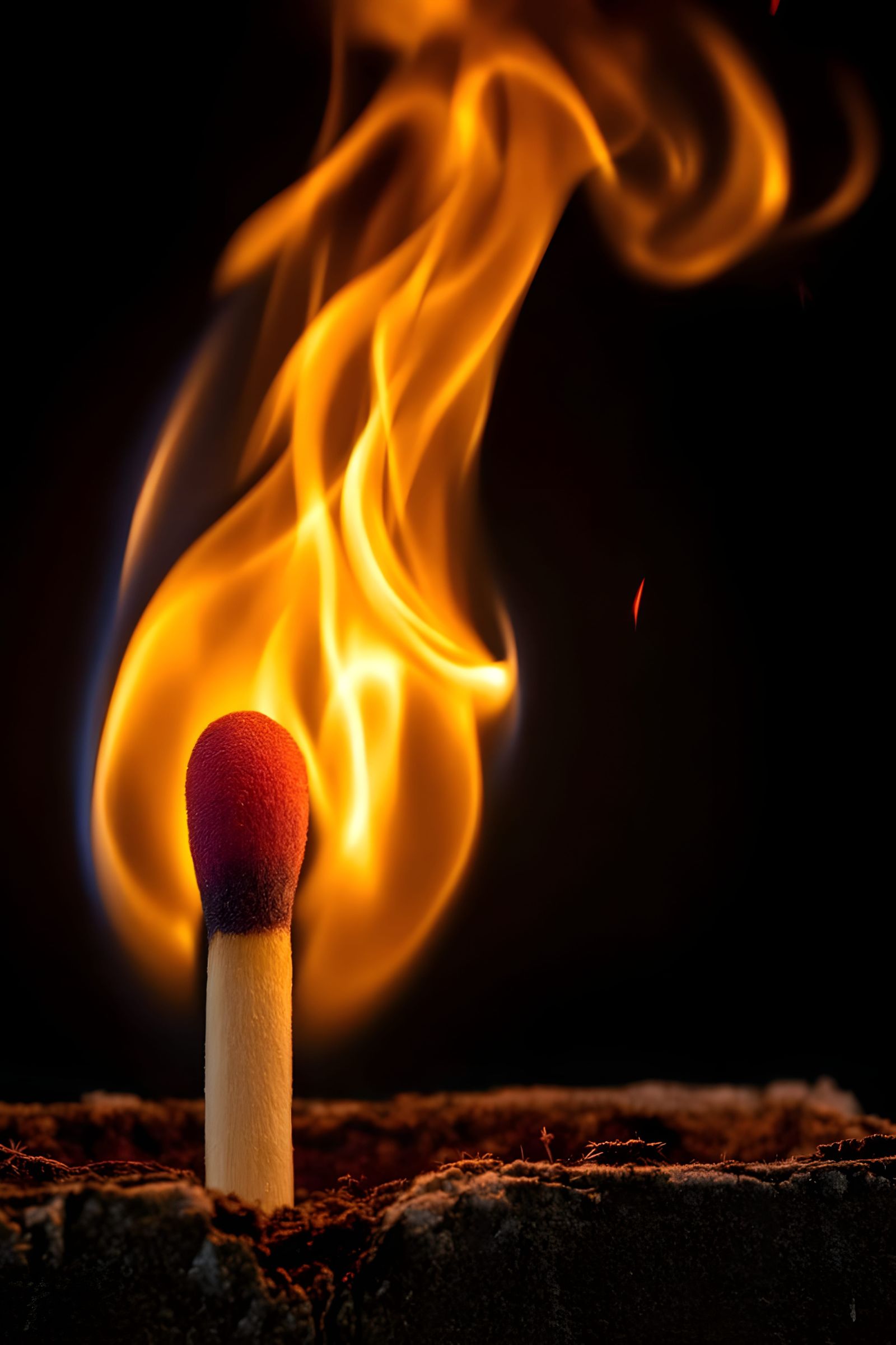 Vibrant Flame Dances in Extreme Close-Up