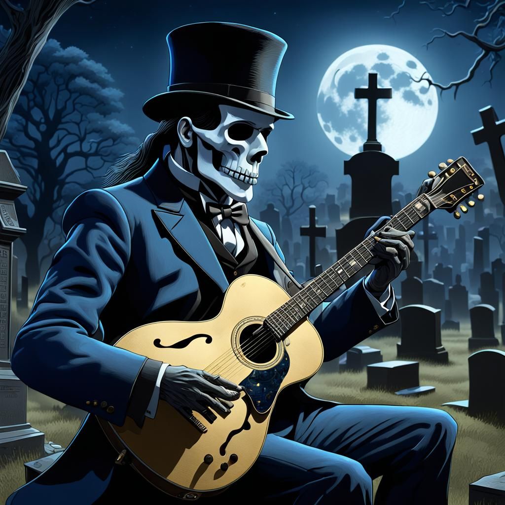 a Phantom playing the blues