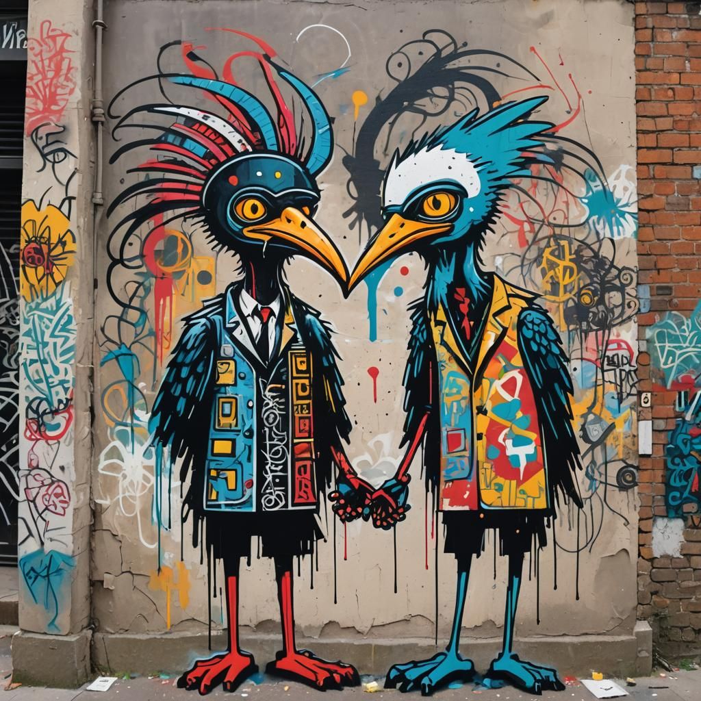 Thoth and Athena in Vibrant Street Art