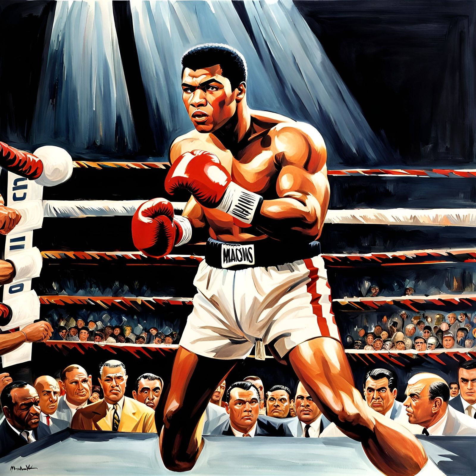 Muhammad Ali Portrait: Boxing Champion in the Ring