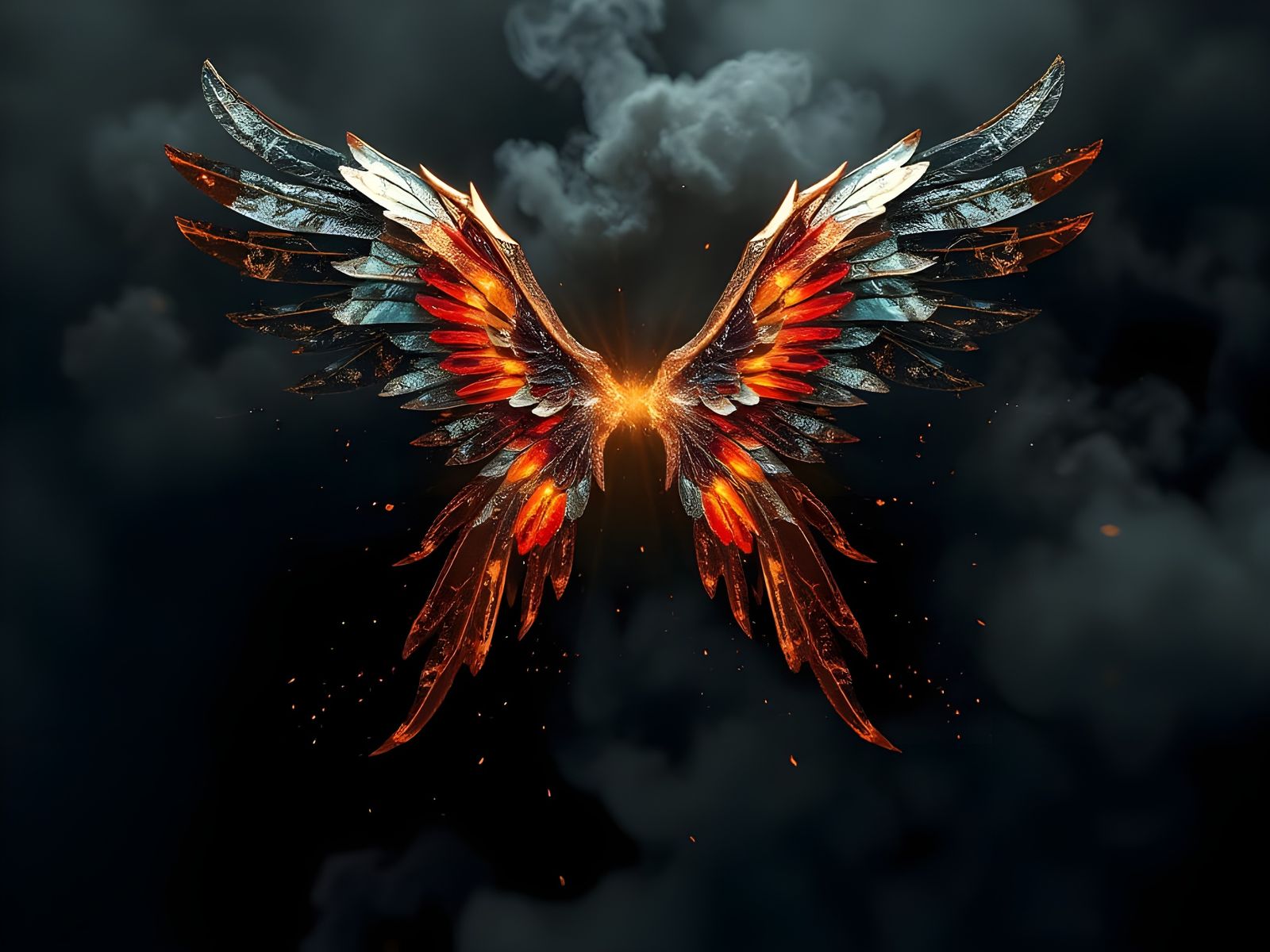 Celestial Wings Crafted from Crystal, Ink and Gold