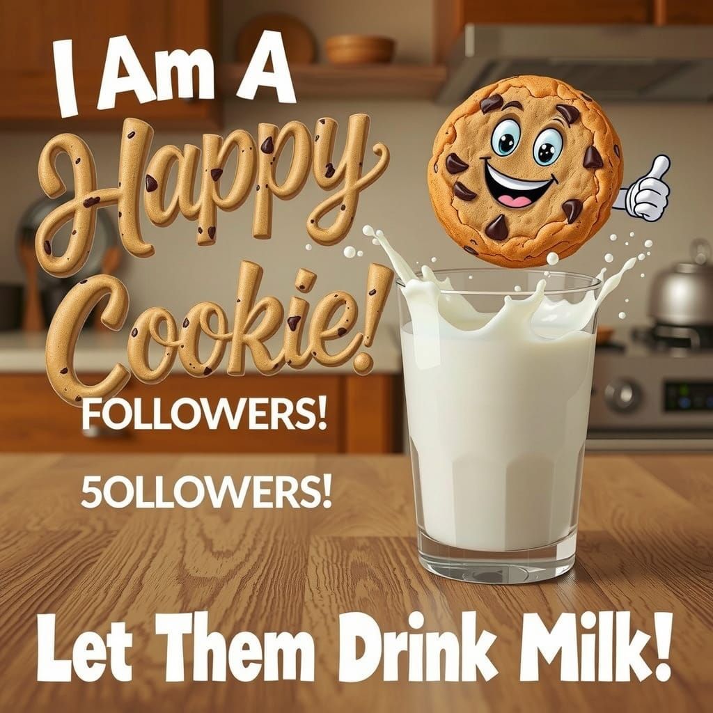 Cookie and Milk Celebration in 3D Style