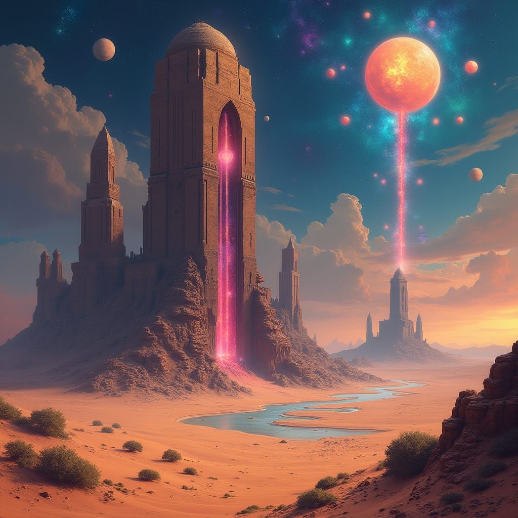 Surreal desert landscape