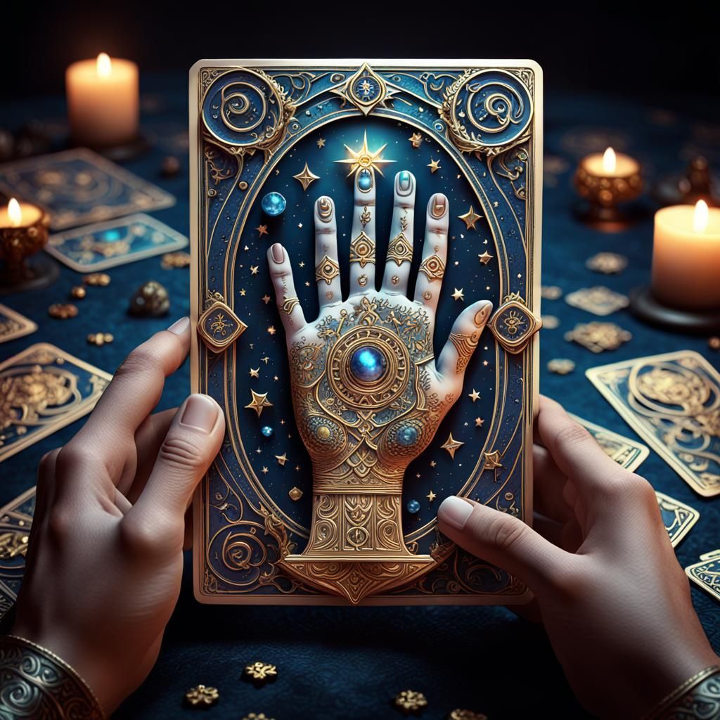 Mystical Lovers Tarot Card in 3D Cinematic Style