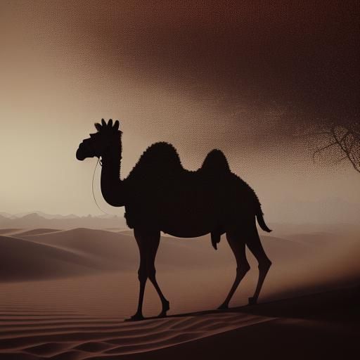 Camel Pianist in Desert: Hyper-Realistic Digital Art