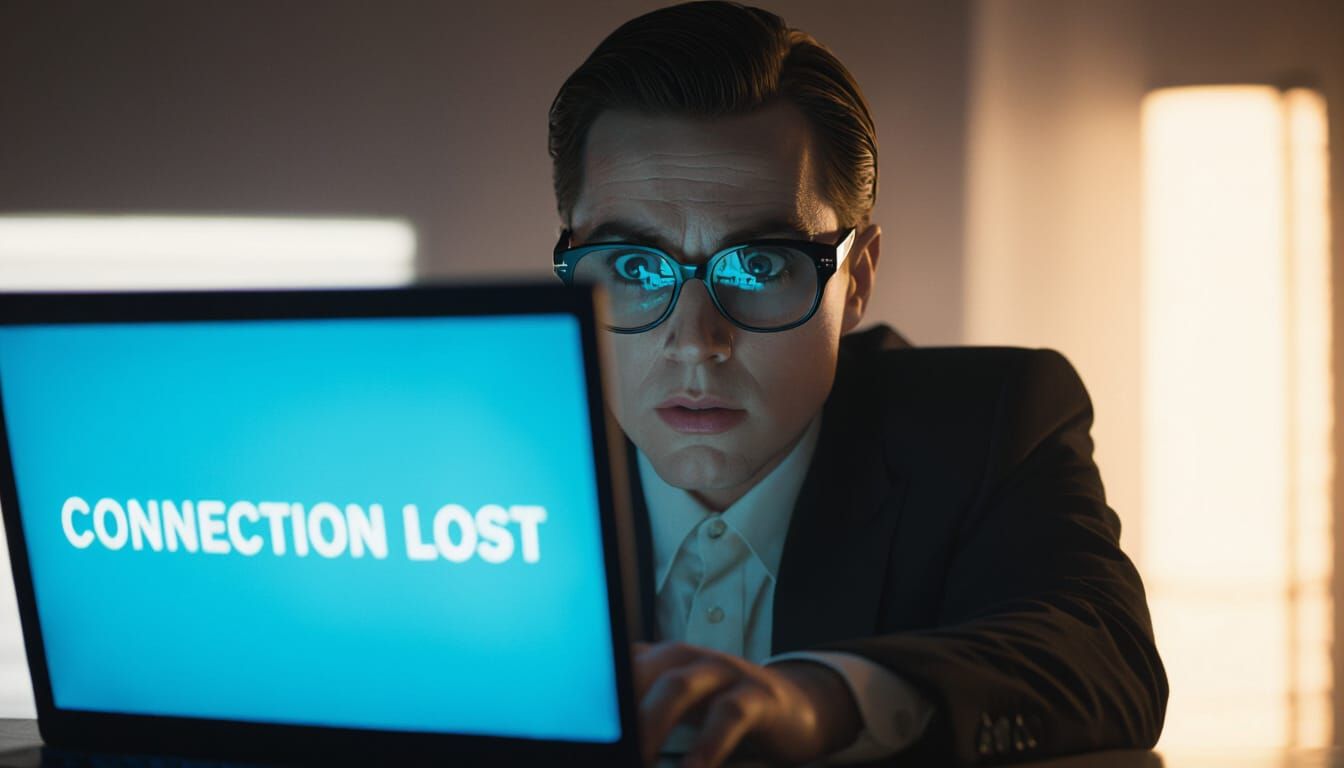 Shocked Eyes Reflecting Lost Connection in Cinematic Style