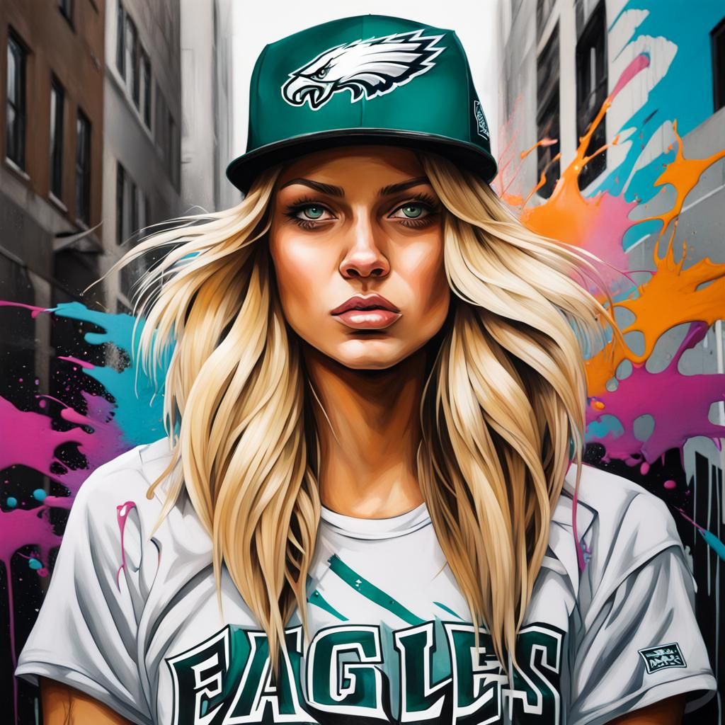 Eagles Fan in Graffiti Art Style