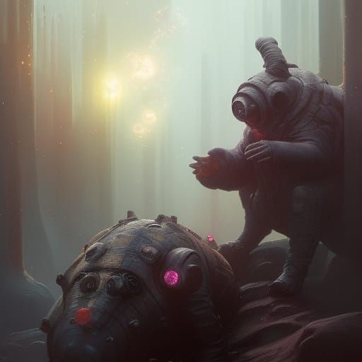 Hyperdetailed Tardigrade in Dark Fantasy Style