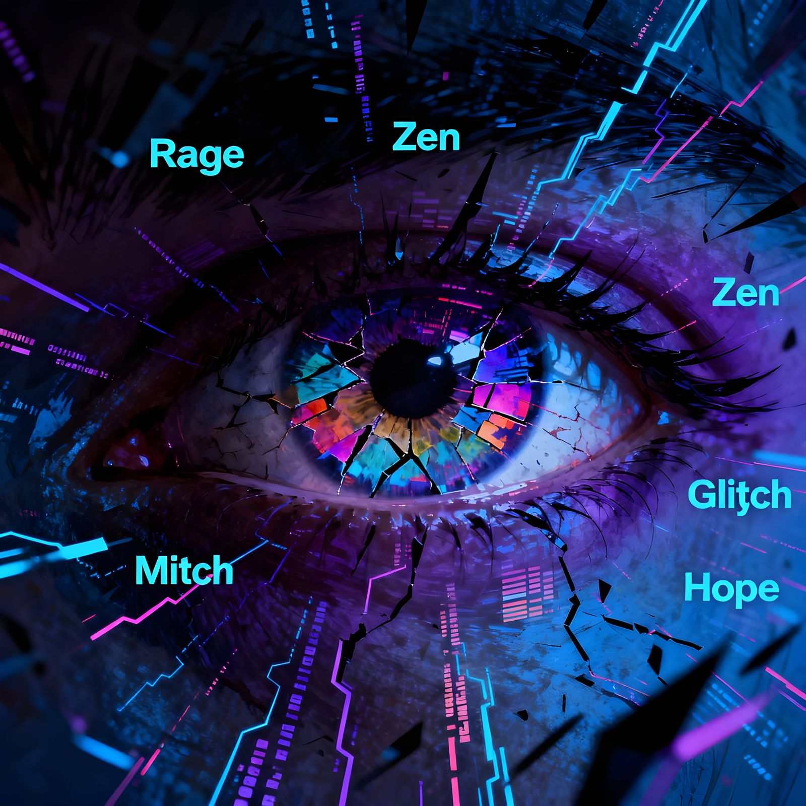 Corrupted Eye Amidst Data Storm