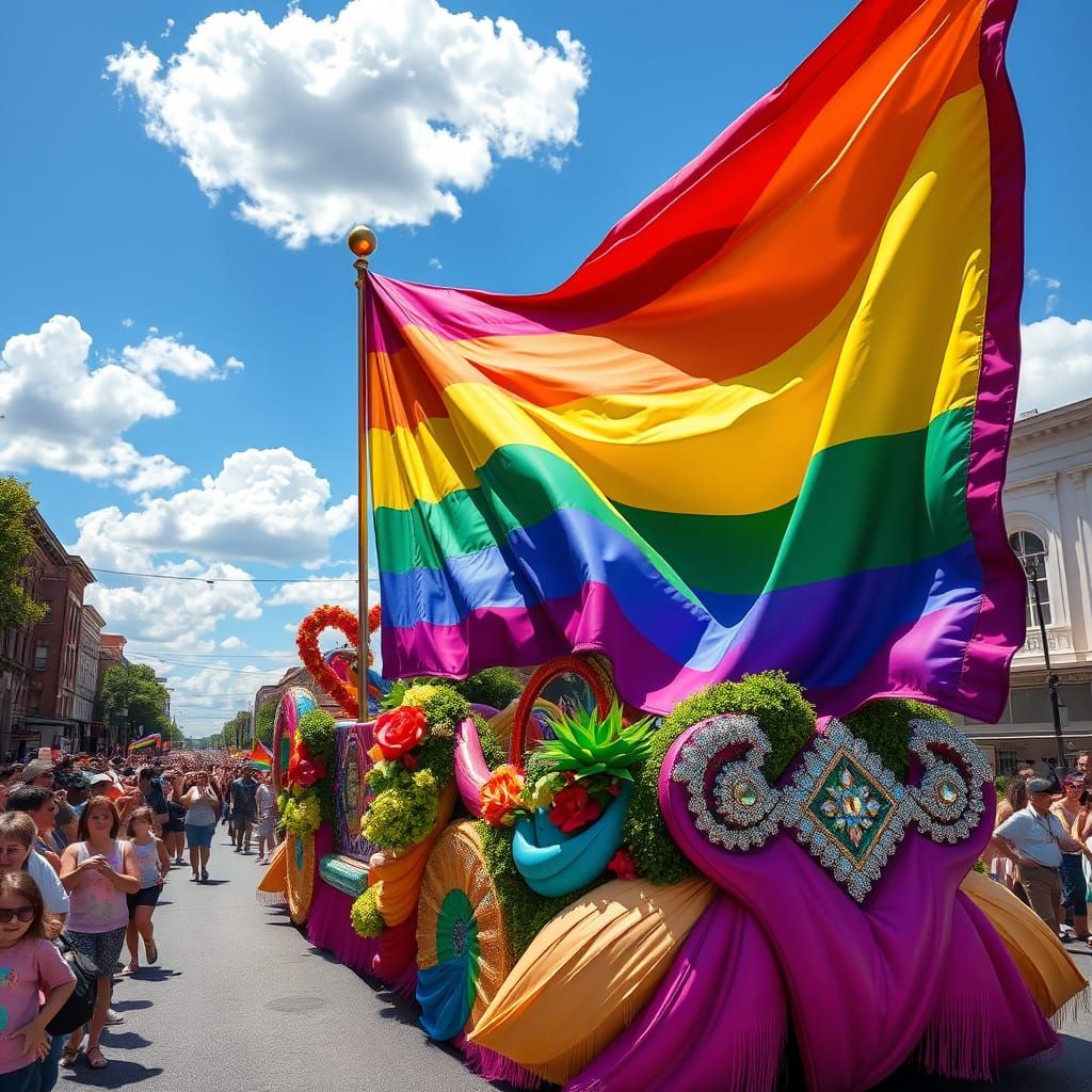 Rainbow Pride Parade Float in Vibrant Style