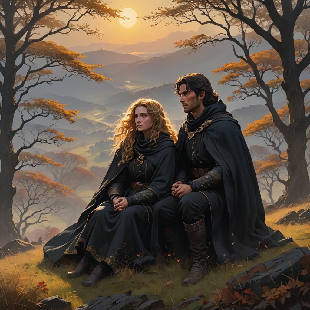 Rangers in Autumnal Landscape, Cinematic Lighting