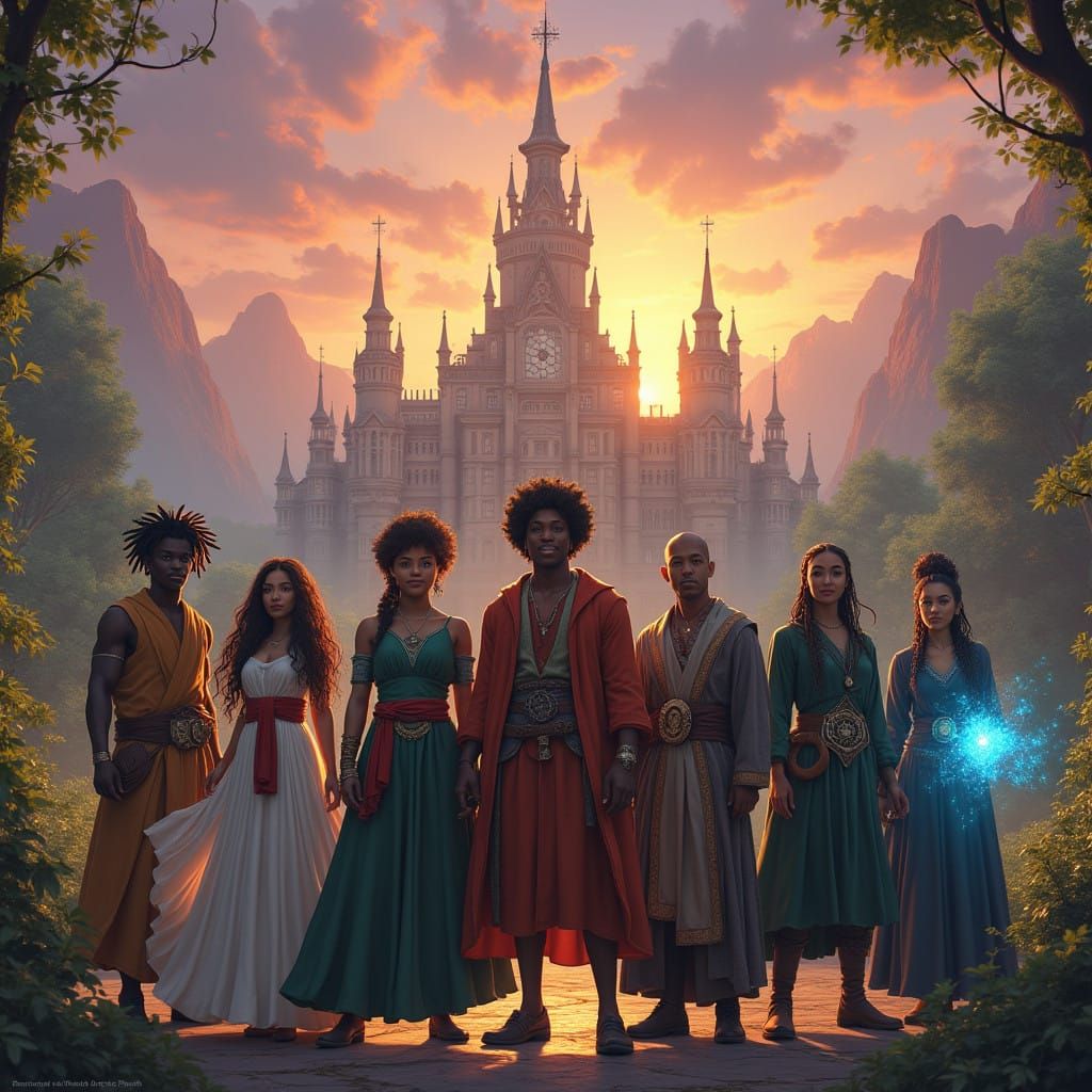 Diverse Magical Clans Unite at Majestic Sunset School