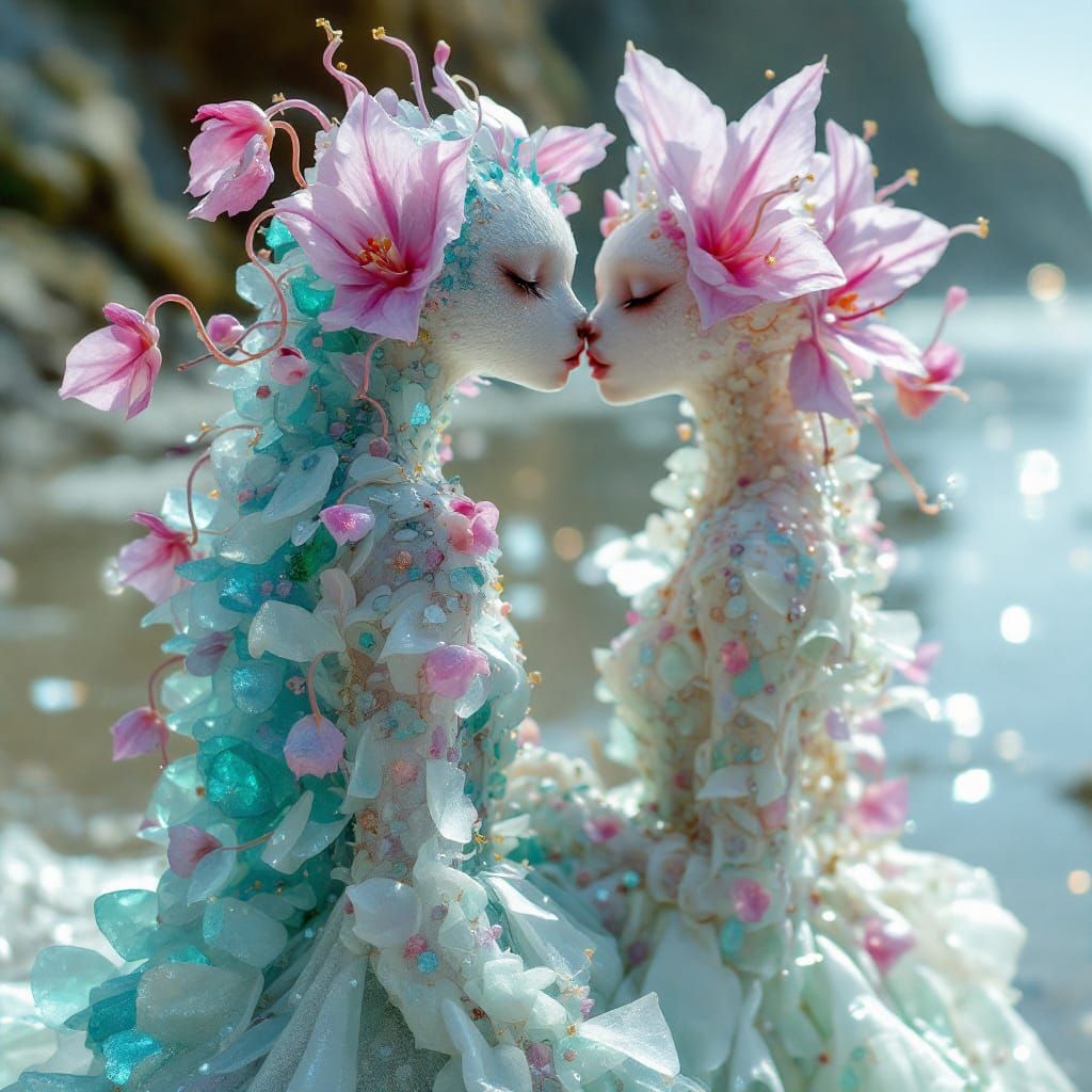 Sea Glass Bear-Orchids in a Dream Realm