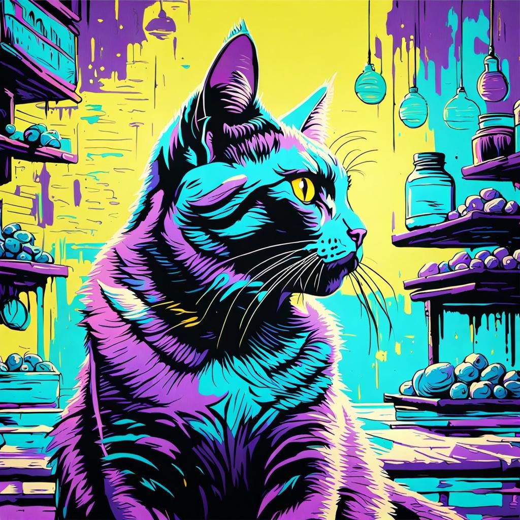 Cat Daydreaming of Appreciation as Impasto Painting