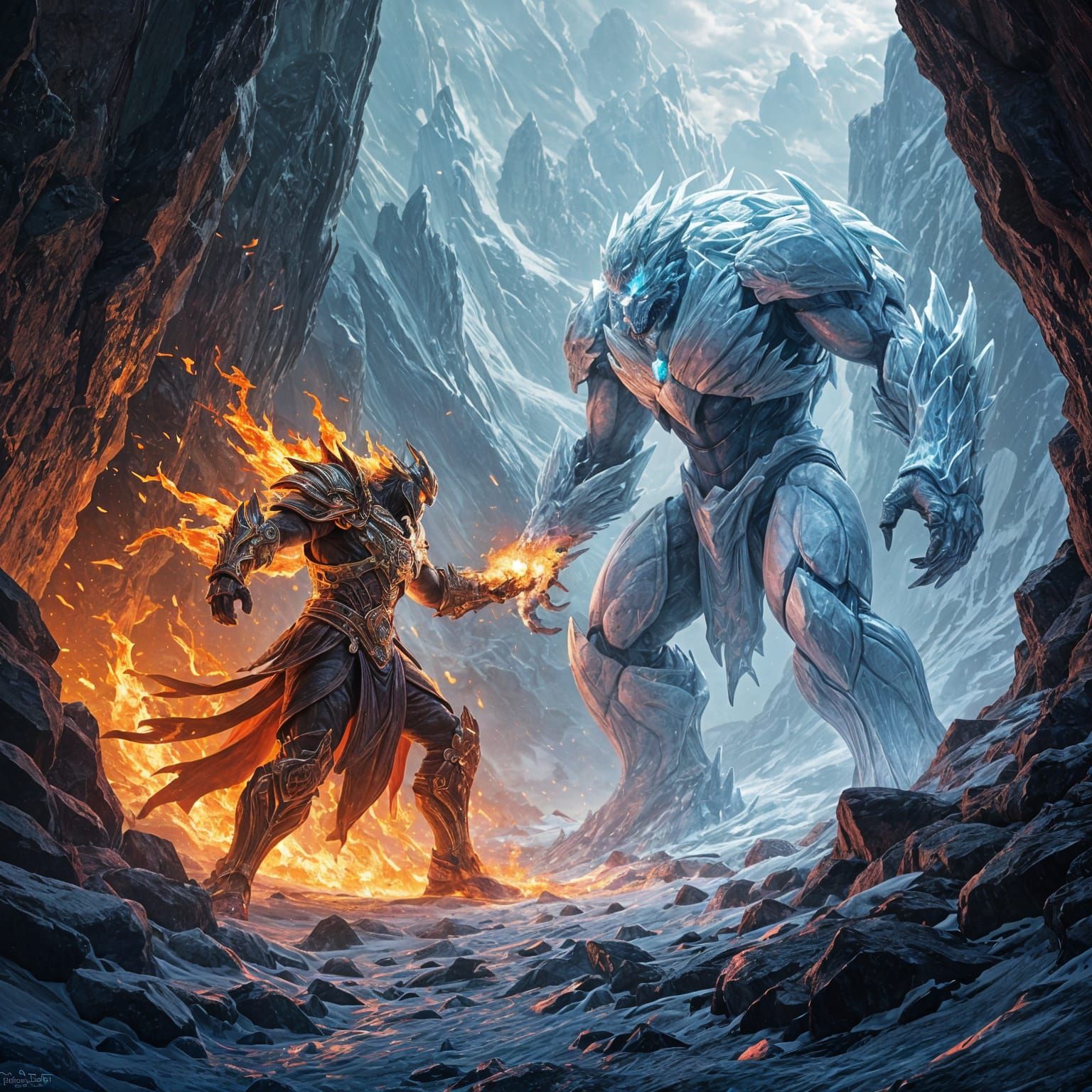 Fire and Ice Titans Clash in Elemental Saga
