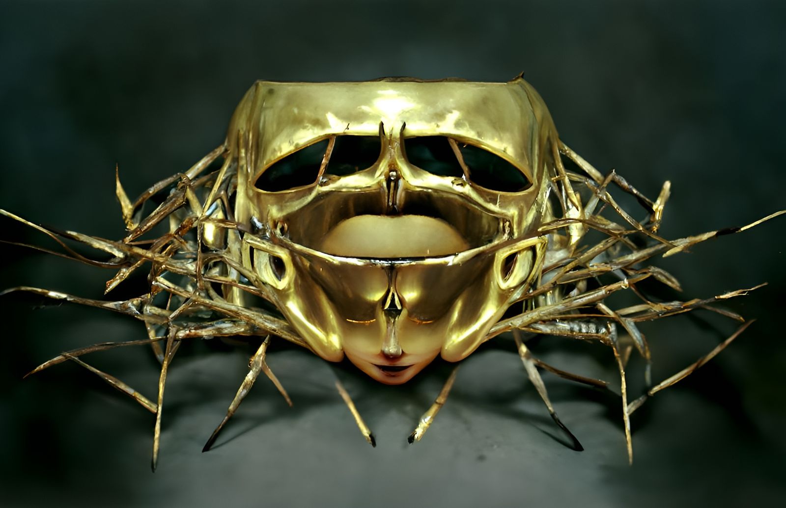 Gothic Queen of Pain Mask in Gold
