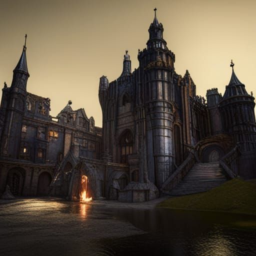 Fantastical Ghost Castle Concept Art in 8K