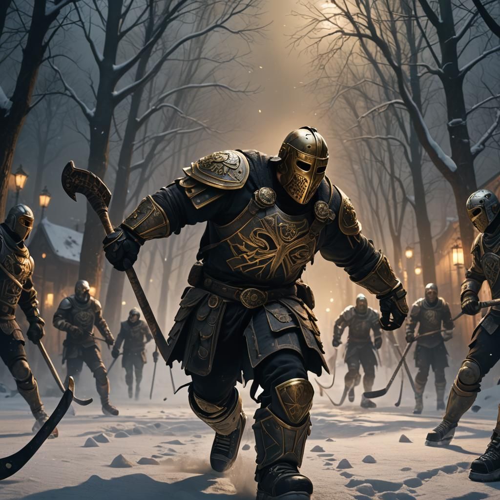 Moody Dark Fantasy Hockey Mask Concept Art