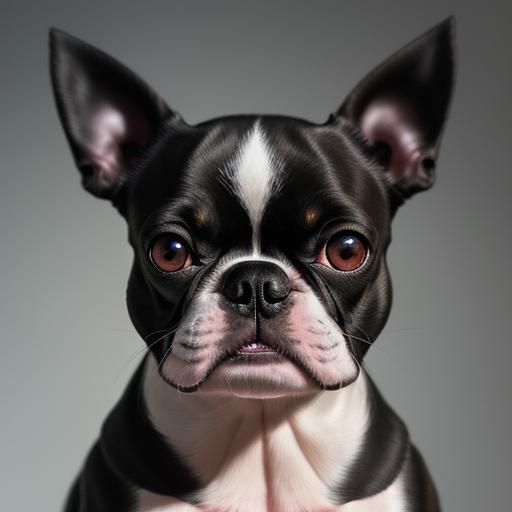 Hyperrealistic Portrait of a Cute Boston Terrier