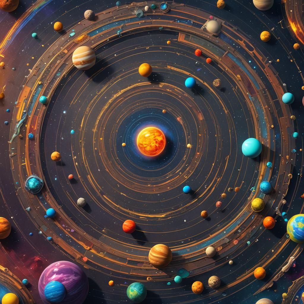 Rainbow Solar System: Detailed Matte Painting