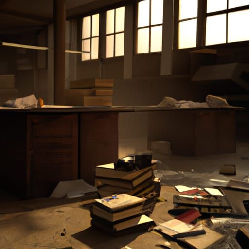 Abandoned Bookbindery Factory Interior in 8K