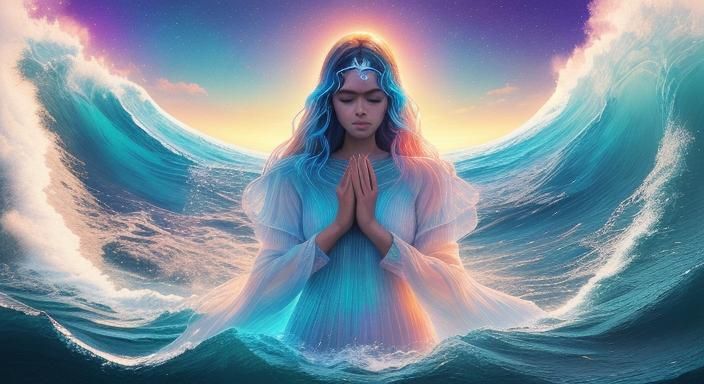 Astral Ocean Illustration in Pablo Amaringo Style