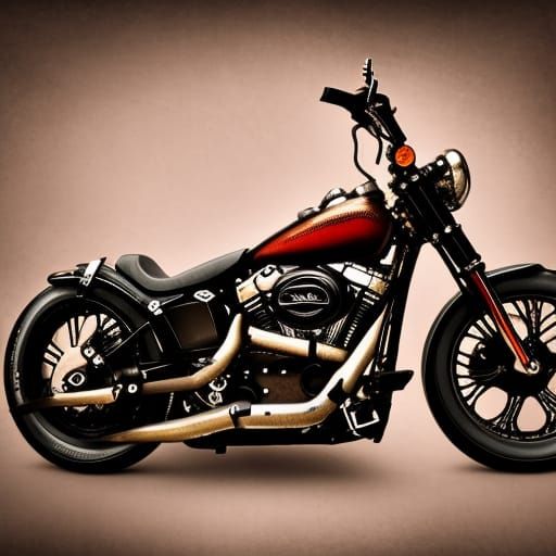 Harley davidson motercycles ,in style of Tim Burton WLOP Wes...