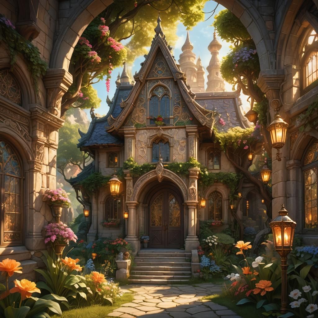 Enchanting Home Concept Art in Fantasy Style