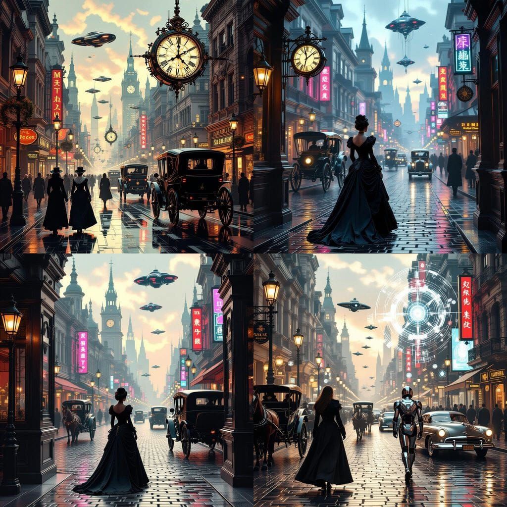 Victorian Era Meets Cyberpunk Metropolis