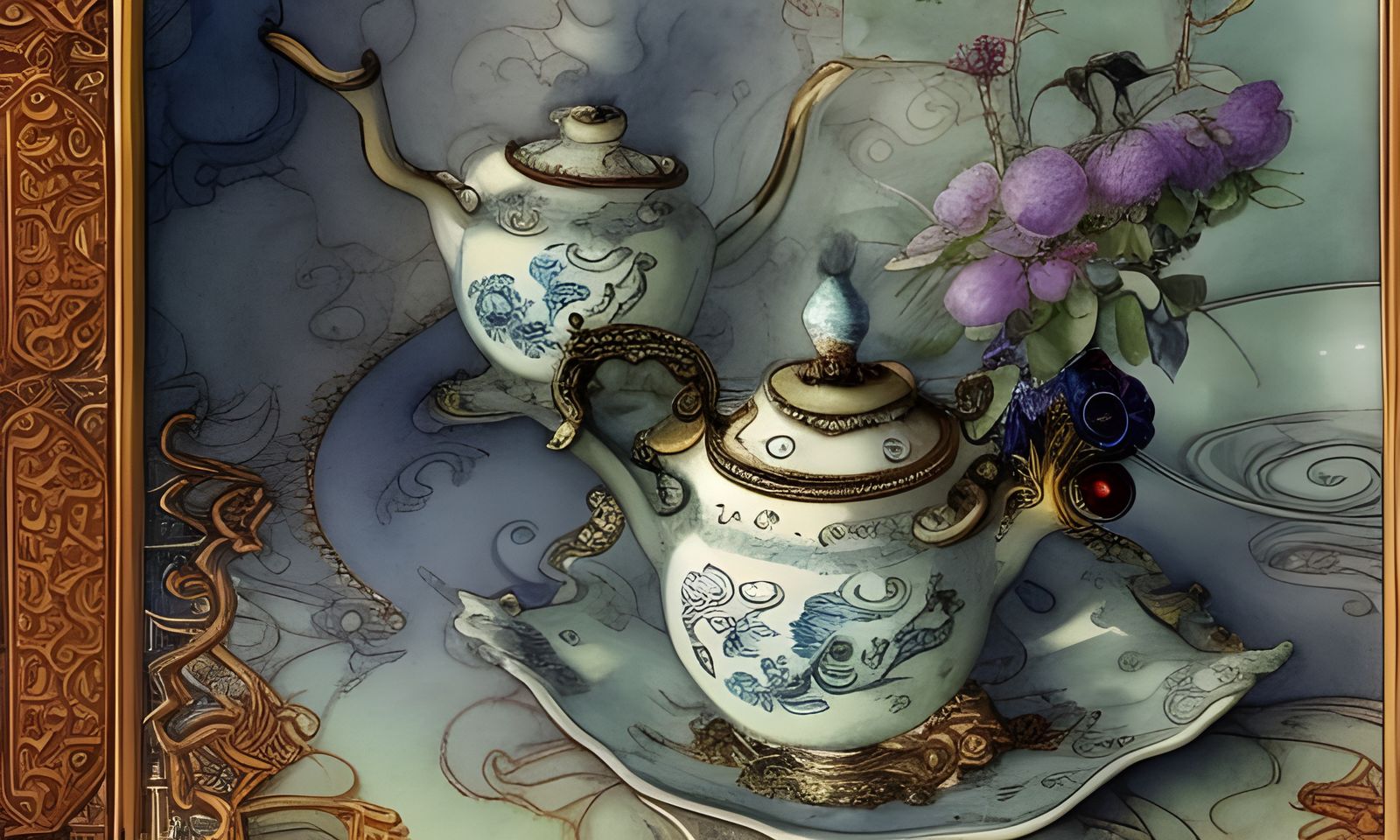 Royal Delftware in Hand: Aquarel Style