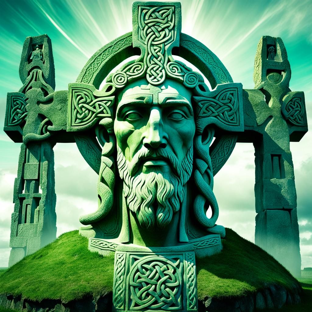 Mystical Celtic Mythology Double Exposure Art