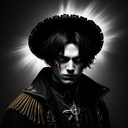 Blood Halo Portrait in Gothic Style