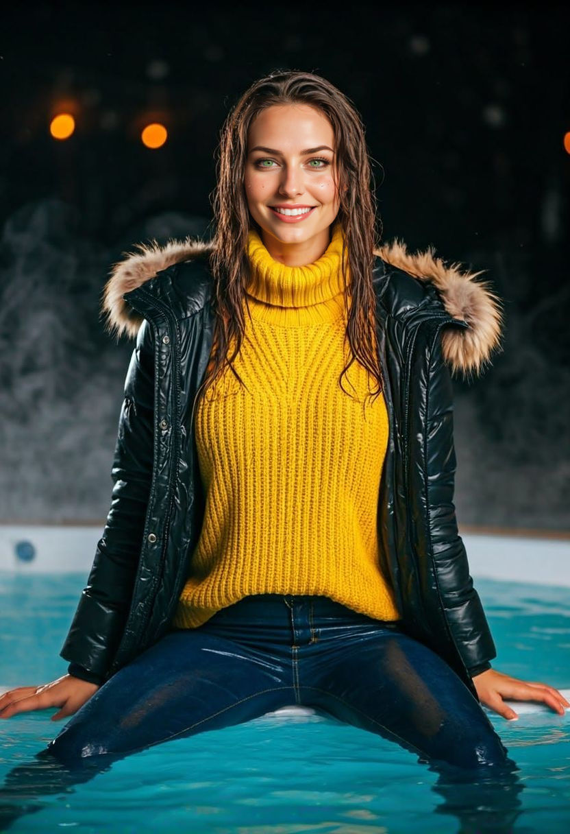 Moonlit Hot Tub Serenity in Photorealistic Style