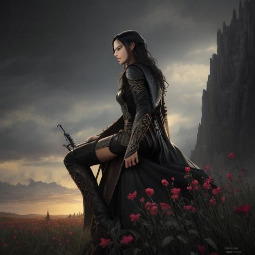 Gunslinger's Embrace Near Dark Tower, 3D Render