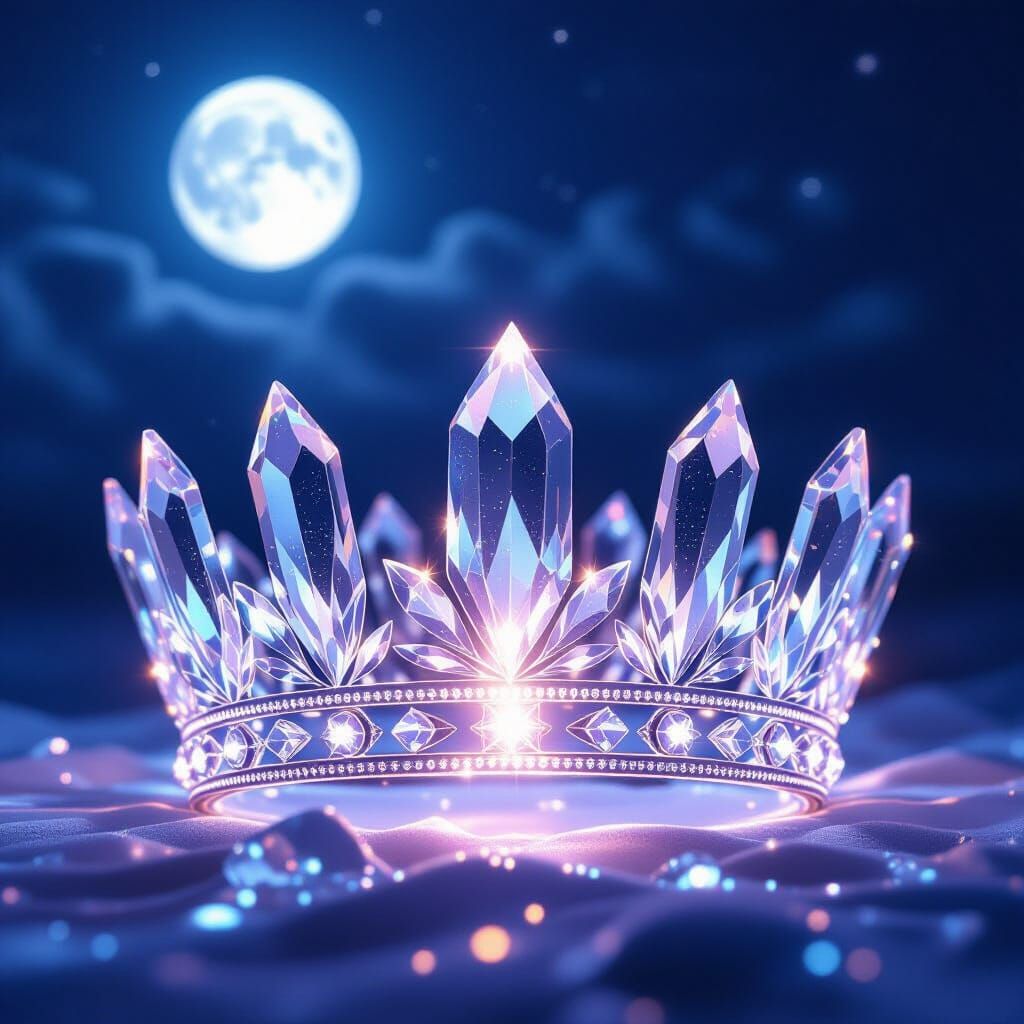 Crystal Crown Illuminated by Ethereal Moonlight