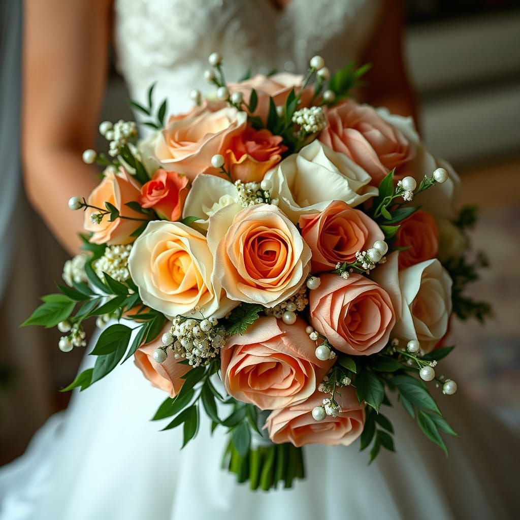 Ethereal Wedding Bouquet in Photorealistic Style