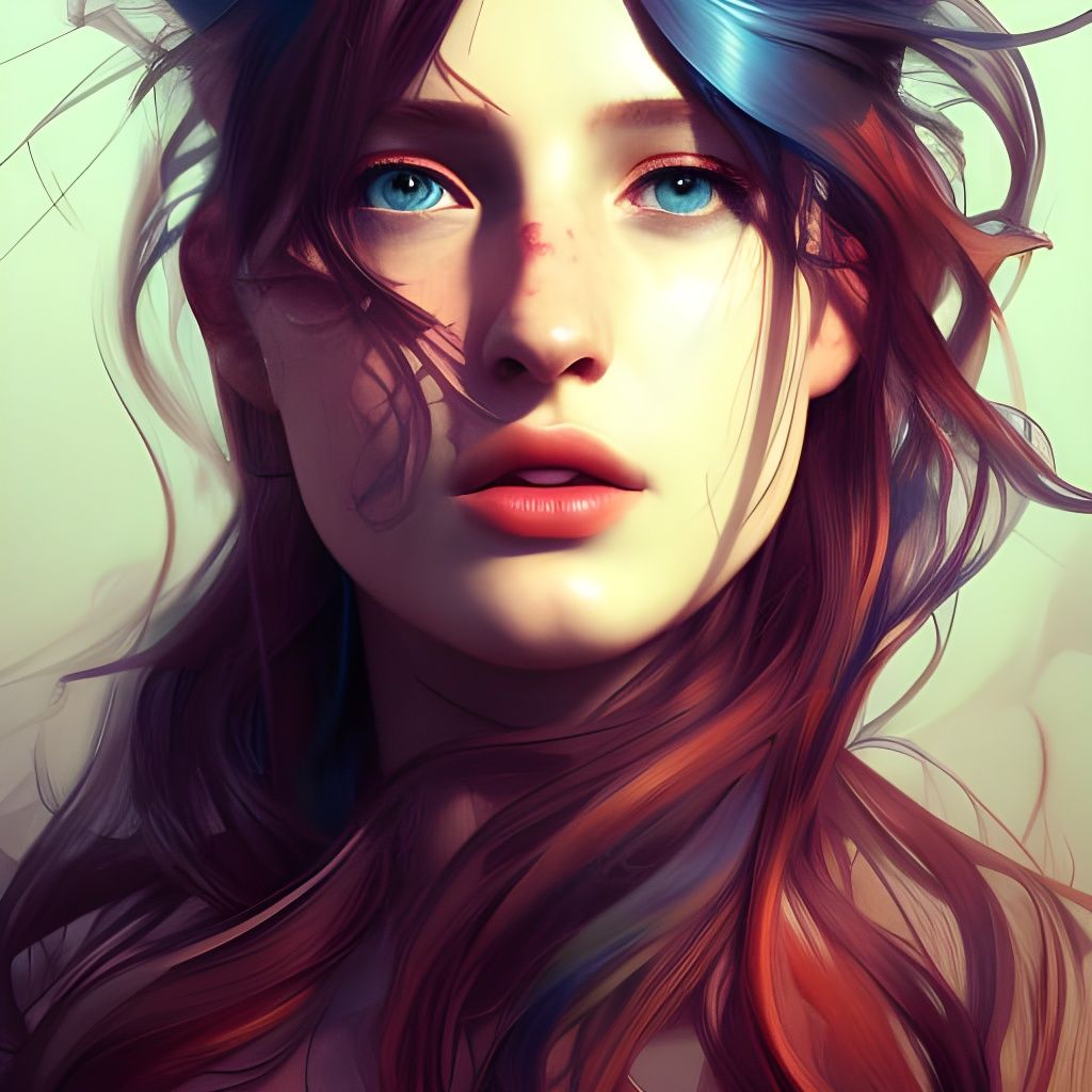 Detailed Bird Portrait in Art Nouveau Style