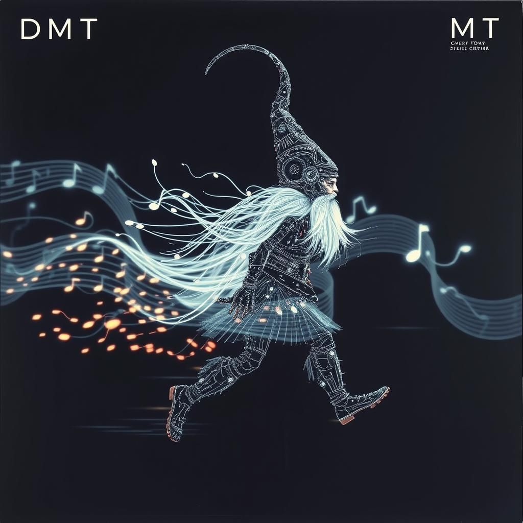 Giger-Style Gnome in Futuristic Fashion on Record Sleeve