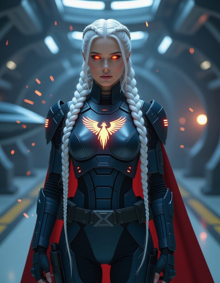 Futuristic Warrior in Tactical Armor, Cyberpunk Style