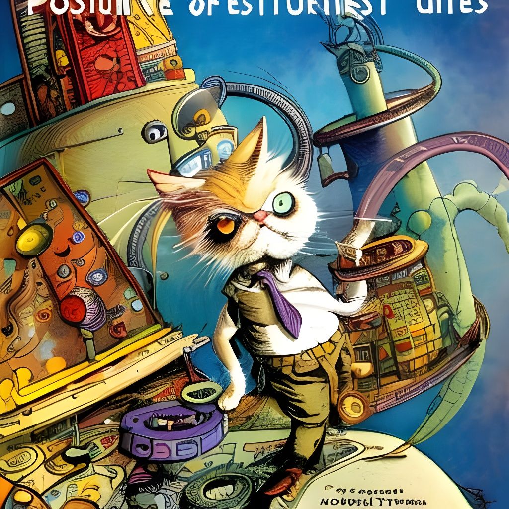 Postmodern Cat Adventures: A Sci-Fi Cartoon